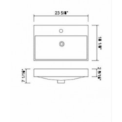 Madeli Rectangular 24" Ceramic Basin CB-7124