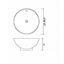 Madeli Above Counter Round Ceramic Basin CB-805-WH