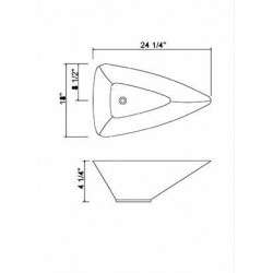 Madeli Above Counter Triangle Ceramic Basin CB-8570-WH