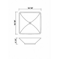 Madeli Above Counter Square Ceramic Basin CB-8550-WH