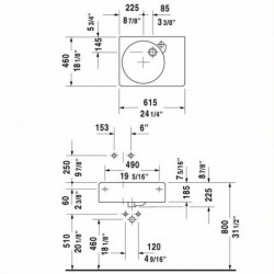 Scola Washbasin 24 1/4" 068460