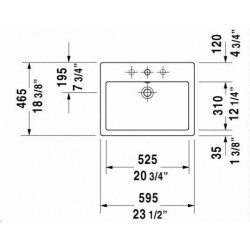 Vero Above Counter Basin 23 3/8" 045260