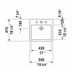 Vero Above Counter Basin 19 5/8" 045250