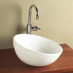 Sloped Rim Round Ceramic Vessel 200043 (CB5043)