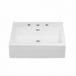 24" Ceramic White Rectangle Lavatory Sink 217724, 217724-1, 217724-8 (CB3076-1, CB3076-8)