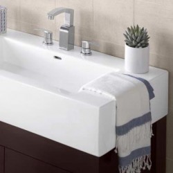 37" Ceramic White Rectangle Lavatory Sink 217737 (CB3078)