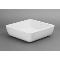 White Ceramic Square Vessel 200051-WH