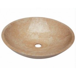 Madeli Bergamo Round Cream Marfil Marble Stone Vessel MSV-217