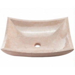 Madeli Bergamo Rectangular Cream Marfil Marble Stone Vessel MSV-217-SQ-D