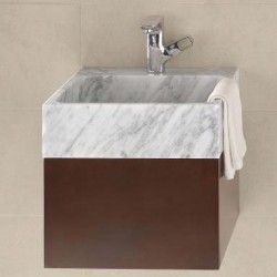 Carrara White Rectangle Marble Vessel 350418-CW (M4013-CW)
