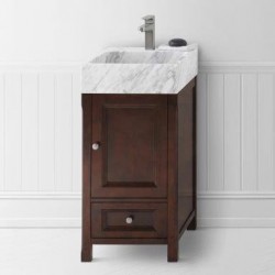 Carrara White Rectangle Marble Vessel 350418-CW (M4013-CW)