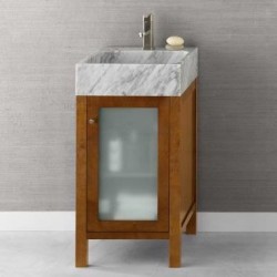 Carrara White Rectangle Marble Vessel 350418-CW (M4013-CW)