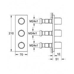 Grohtherm F Triple Volume Control Trim 27 625 000