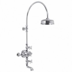 Lefroy Brooks, La Chapelle (1910), Exposed Thermostatic Valve with Riser, 8" Shower Rose and Bath Filler FR-8630