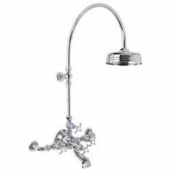 Lefroy Brooks, La Chapelle (1910), Wall Mounted Bath Shower Mixer with Riser and 8" Shower Rose FH 1156