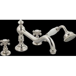 Victorian Deck Tub Set with Diverter In Spout with Hand Shower Hot/Cold Ceramic Tabs 20-402-20