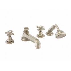 Chelsea Deck Tub Set w/ Diverter In Spout w/ Hand Shower Hot/Cold Ceramic Tabs 32-402-20