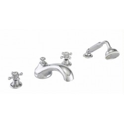 Colisee Deck Tub Set with Diverter in Spout with Hand Shower Hot/Cold Ceramic Tabs 87-402
