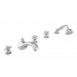 Colisee Deck Tub Set with Deck Diverter with Hand Shower Hot/Cold Ceramic Tabs 87-403