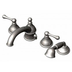 Flemish Four Piece Deck Mount Tub Filler with Hand Shower 5HFML