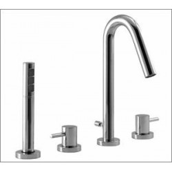 Xround 4 piece deckmount tub filler with handshower X7518