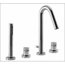 Xround 4 piece deckmount tub filler with handshower X7518