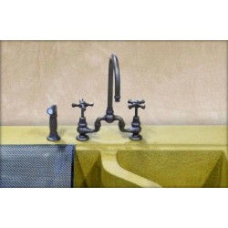 Sonoma Forge Deck Mount Faucet with Swivel Spout and Side Spray BS-DM-SW-W/SP