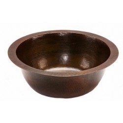 Premier Copper Round Hammered Copper Prep Sink 5" H - BR14DB3