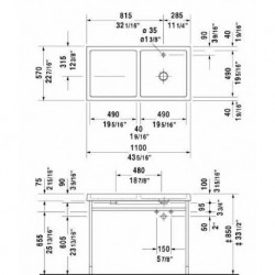 Starck 1 Washbasin Set 43 1/4" 230910/003048