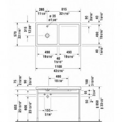 Starck 1 Washbasin Set 43 1/4" 230710/003048