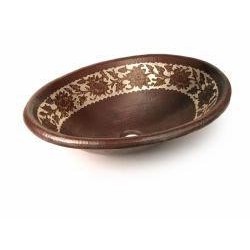 Silver Etched Floral Oval Sink