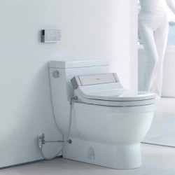 Starck 3 One-piece Toilet with SensoWash Starck C Shower Toilet Seat with Concealed Connections 212051