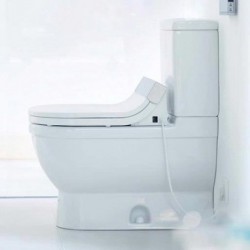 Starck 3 Two-Piece Toilet with SensoWash Starck C Shower Toilet Seat with Concealed Connections 212551/092040