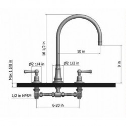 Jaclo 10" Swivel Spout 1031