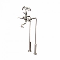 Romanesque Floor Mount Tub Filler with Hand Held Shower 3FRML