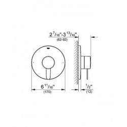Europlus GrohFlex Cosmopolitan Single Function Pressure Balance Trim with Control Module 19 880