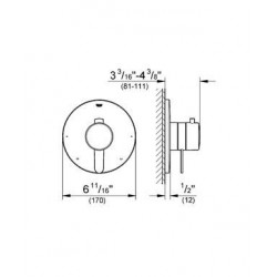 Europlus GrohFlex Cosmopolitan Dual Function Pressure Balance Trim with Control Module 19 881