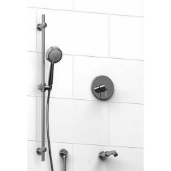 Pallace 1/2" Coaxial Thermostatic 2 ways System with Spout and Hand Shower Rail - KITN1223PATM