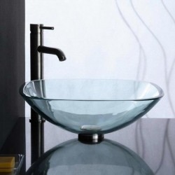 Ryvyr Tempered Glass Clear Square Vessel GV101RES