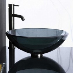 Ryvyr Clear Charcoal Tmpered Glass Vessel GV101CHA