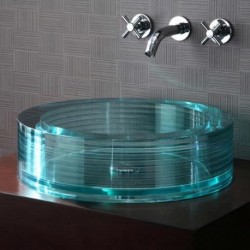 Ryvyr Segment Tempered Round Glass Vessel GV105RRD