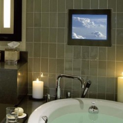 Recessed In-Shower Brushed Steel Waterproof TV