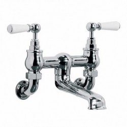 Lefroy Brooks, Classic 1900,  White Lever Wall Mounted Bath Filler WL-1151