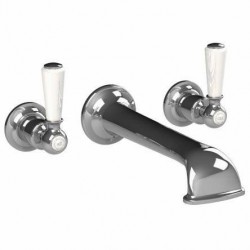 Lefroy Brooks, Classic 1900, White Lever Concealed Wall Bath Filler Trim Only CW-2401  (Formerly WL 1152)