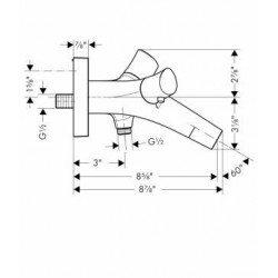 Hansgrohe Axor Starck Organic Thermostatic Wall Mounted Tub Filler 12410