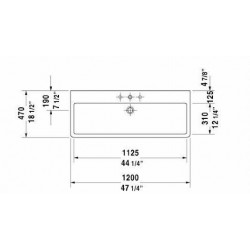 Vero Wall Mounted Washbasin 47 1/4" 045412