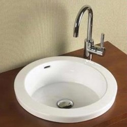 Round Semi-recessed Ceramic Vessel 200390-WH (CB4090)