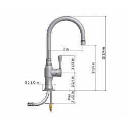 Jaclo 7" Swivel Bar Spout Left Lever 1076