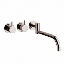 Vola Two-Handle Wall-Mounted Basin Mixer with Double-Swivel Spout and Rosette (1.3 gpm) - 631