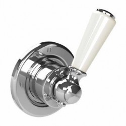 Lefroy Brooks, Classic 1900,  White Lever Concealed 3-Way Wall Diverter Trim CW-1011  (Formerly LB 1722)